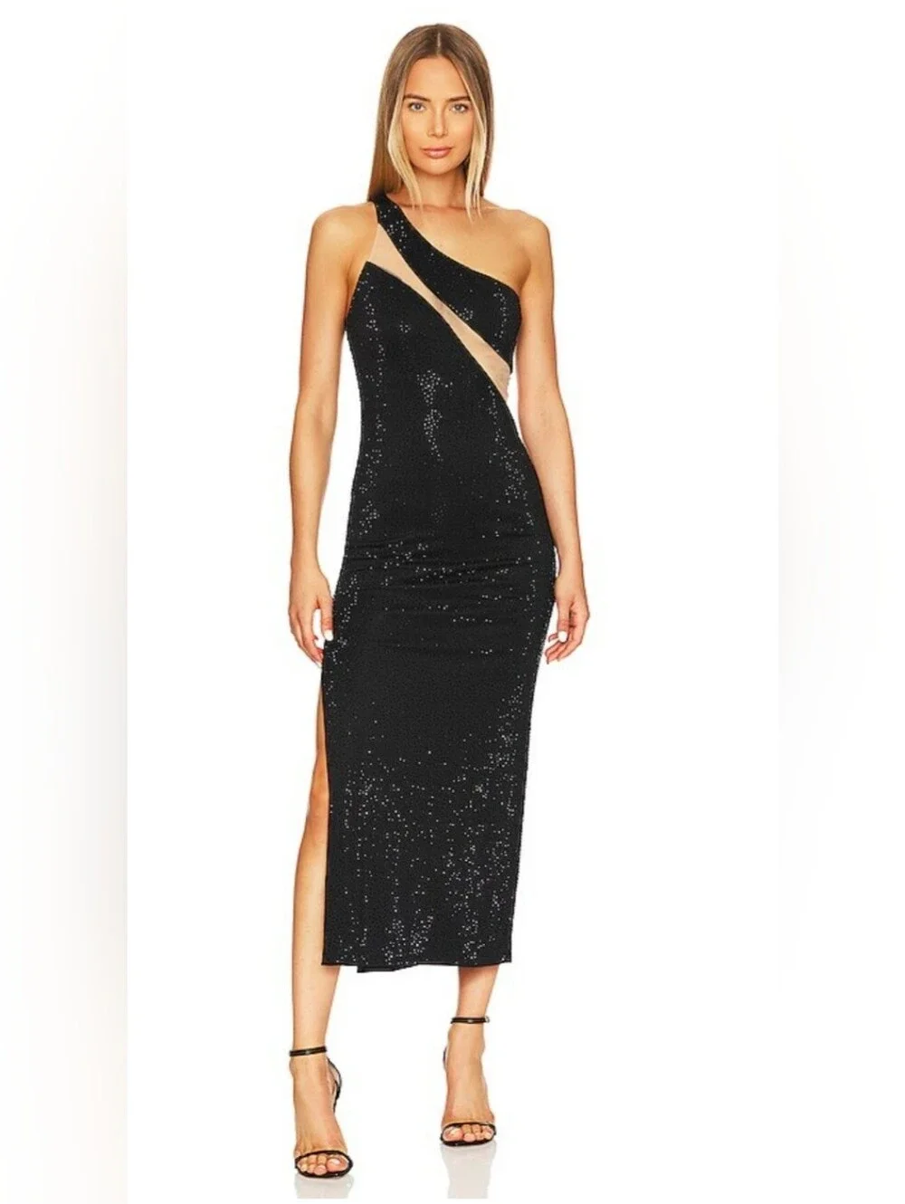 Alice + Olivia Mercedes Embellished One Shoulder long Dress Size 6 $595 - Picture 10 of 13